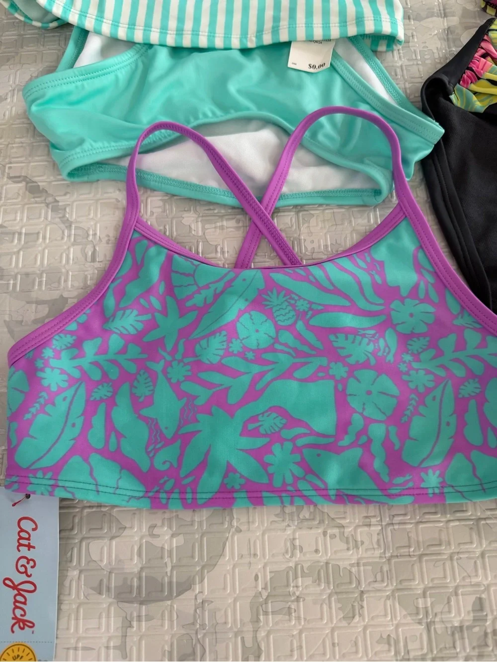 Target art class  Cat & Jack Girls Bundle bikinis Swim Sets Teal, Black, Pink,